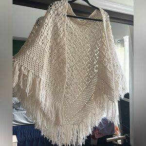 Cream Knit Shawl